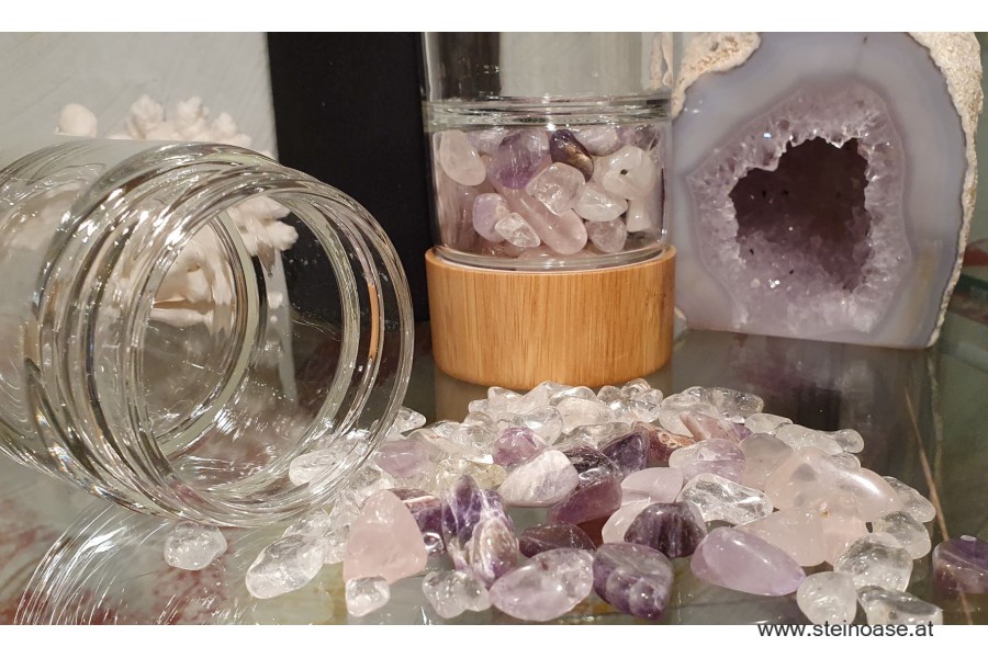 Nachfüllung Amethyst + Rosenquarz + Bergkristall